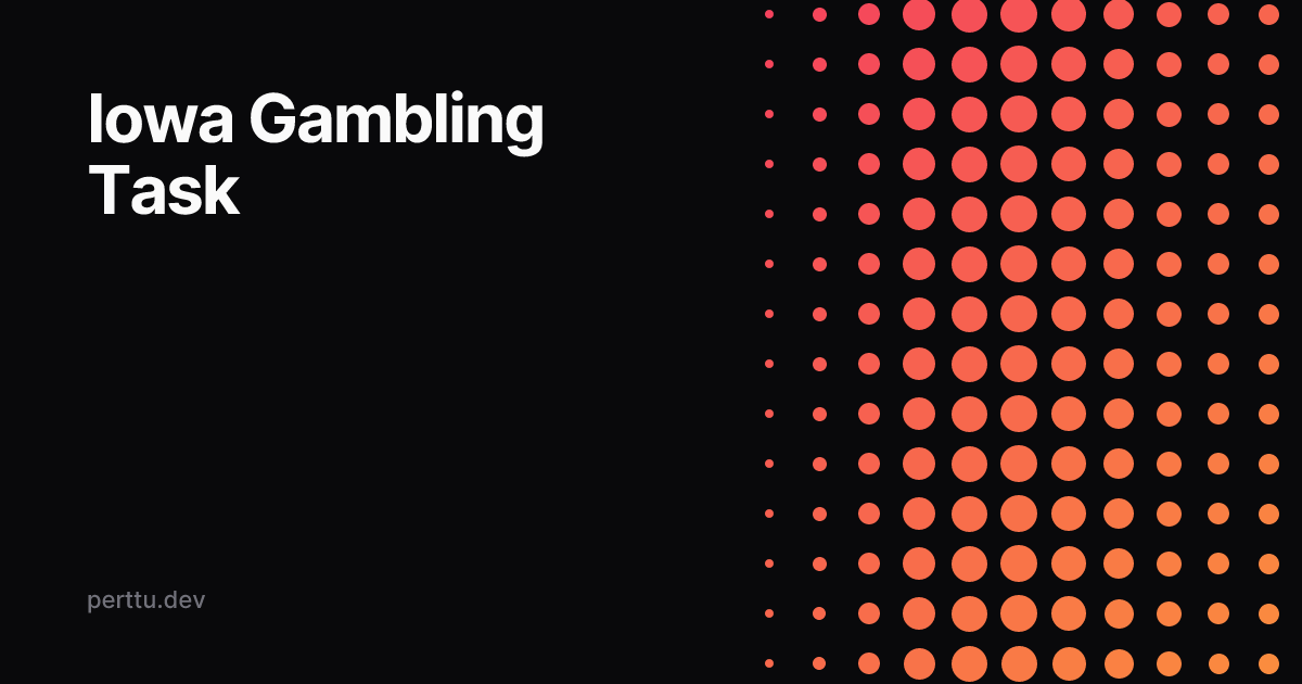 Cover image for Iowa Gambling Task