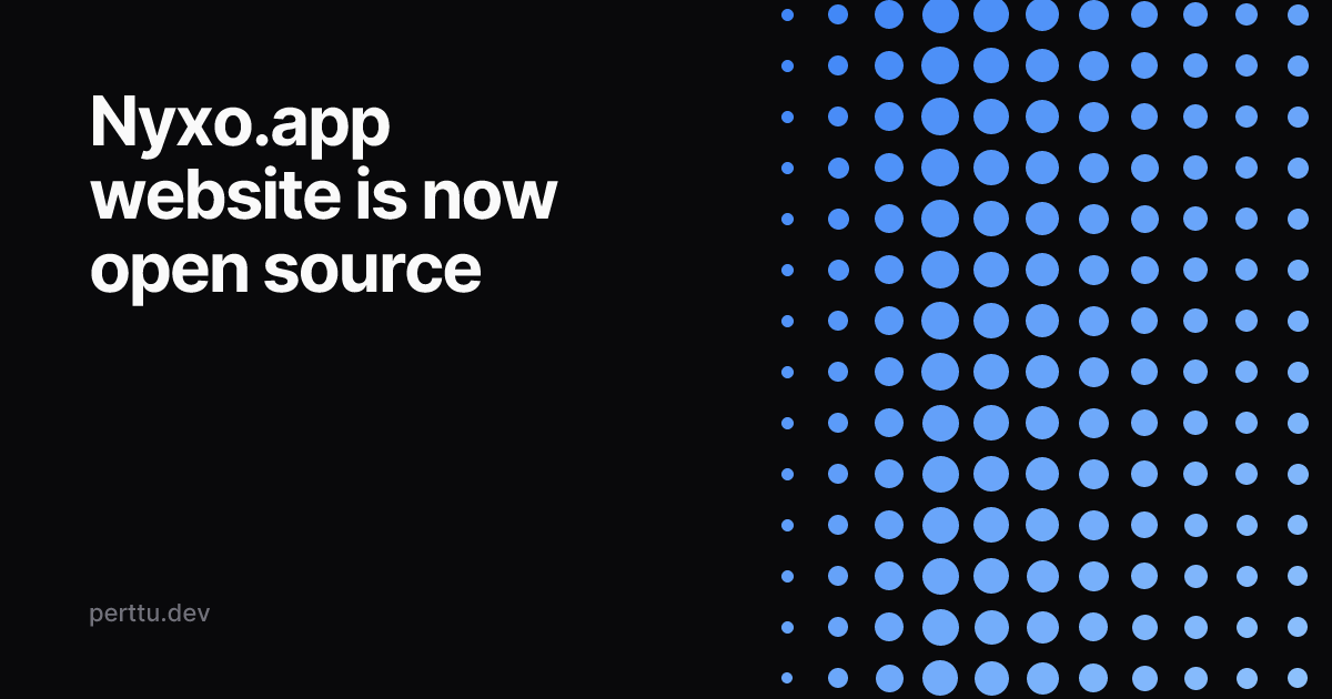 Cover image for Nyxo.app website is now open source