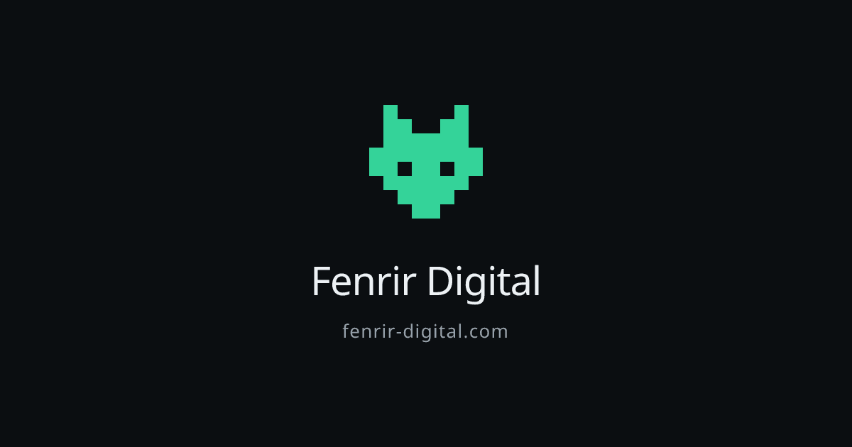 Fenrir Digital logo, a pixel-art wolf head