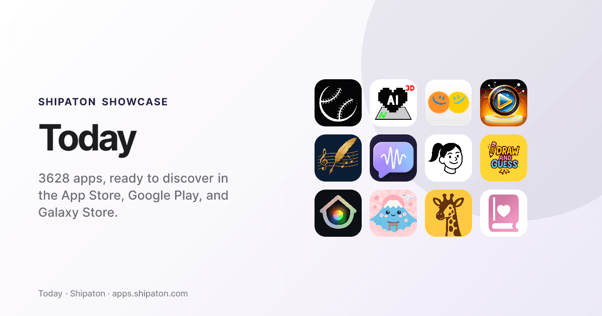 Shipaton Showcase preview with a grid of app icons